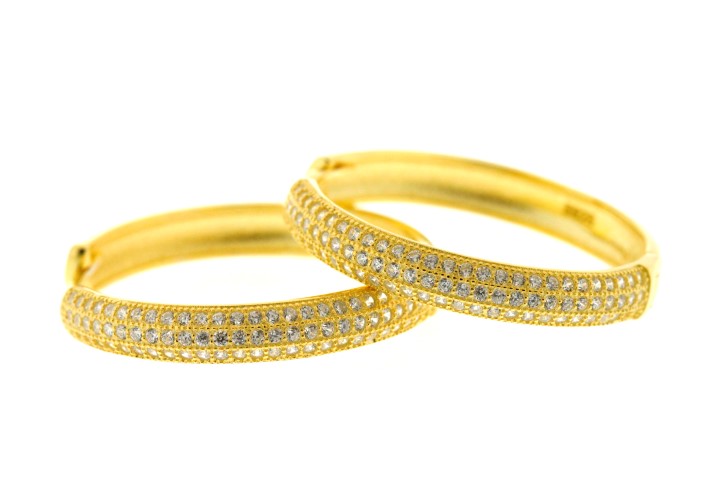 Silver 925 microsetting hoop earring