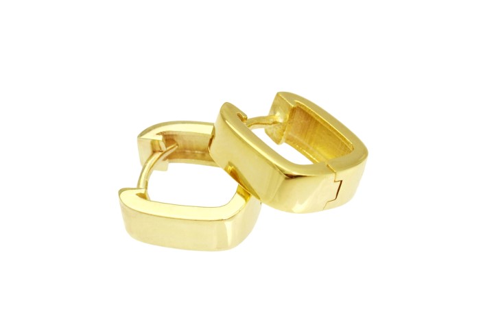 Sterling silver squared hoop earring