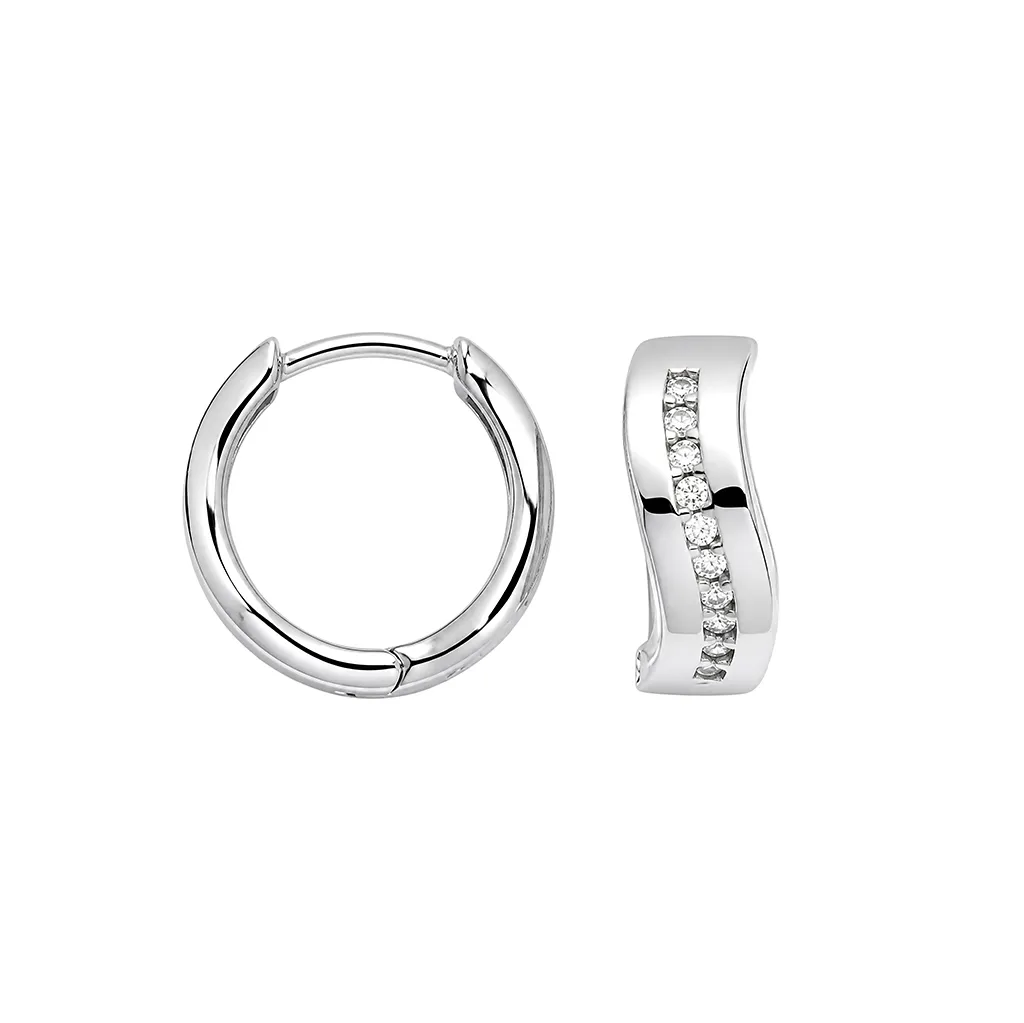 Sterling silver zirconia hoop earring