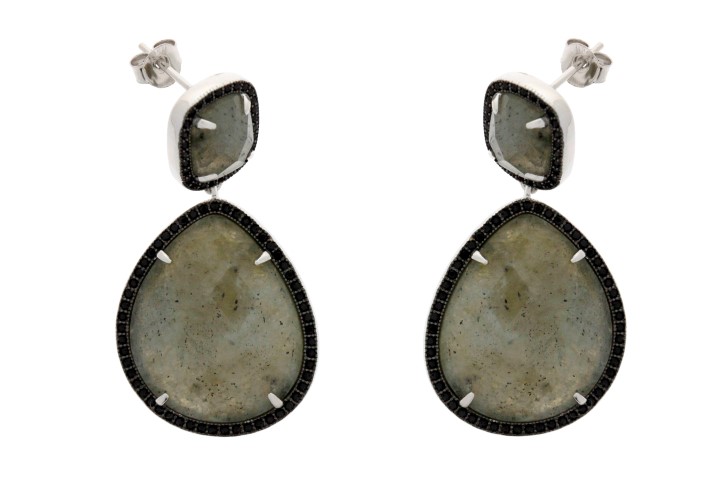 Silver 925  semi precious stone cz earring