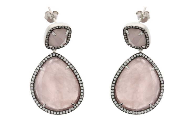 Silver 925  semi precious stone cz earring