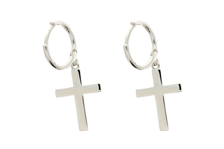 [0808900000PL] Silver 925 cross earring (Sterling silver)