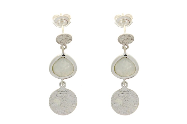 Pendiente plata 925 piedras semipreciosas 