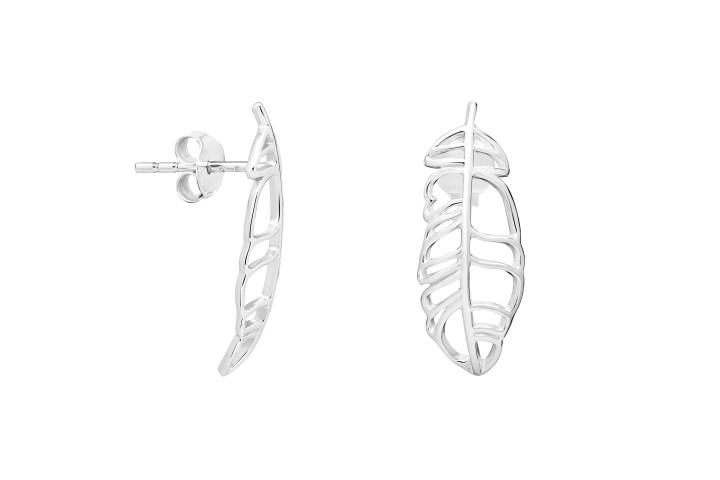 Silver 925 leaf earring