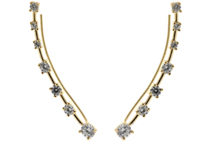 [083330002ZBL] Silver 925 earring cz (Gold plated)
