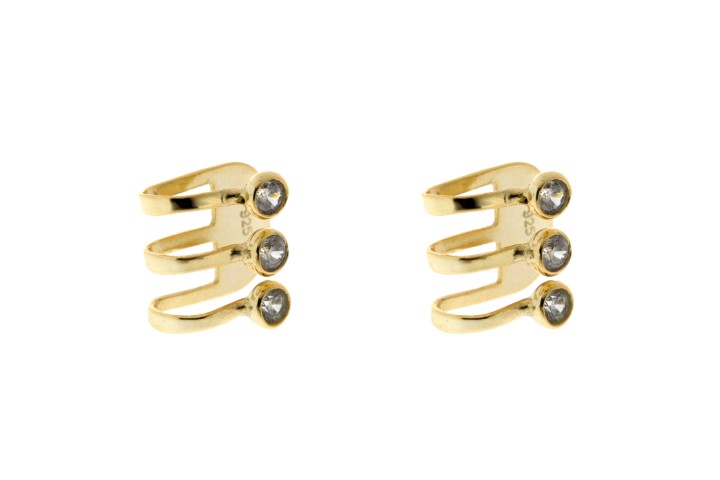 [083380002ZBL] Silver 925 ear-cuff cz earring (Gold plated)