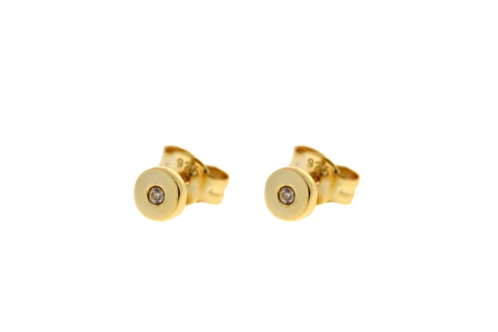 Pendiente plata 925 zirconita redondo 