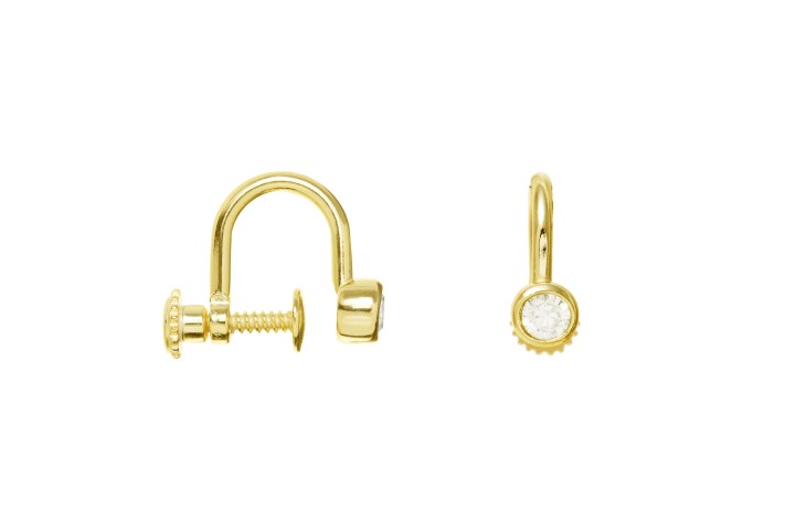 Pendiente plata 925 ear-cuff cz falsa presion 