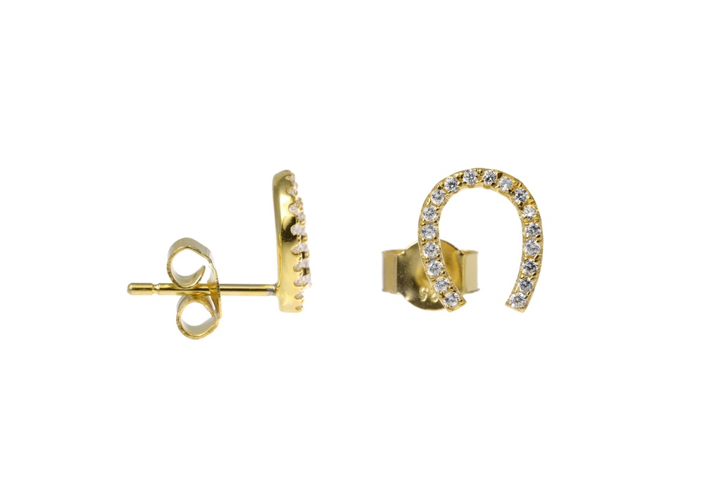 Silver 925 earring horseshoe cz