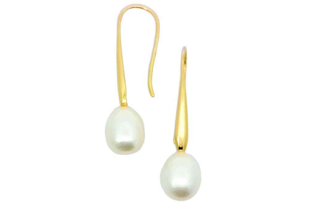 Sterling silver baroque pearl earring
