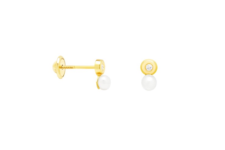 Silver 925 baby pearl & cz earring