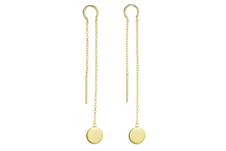 Pendiente plata 925 circulo con cadena pasante 