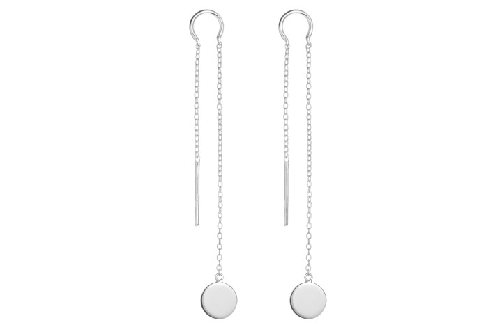 Pendiente plata 925 circulo con cadena pasante 