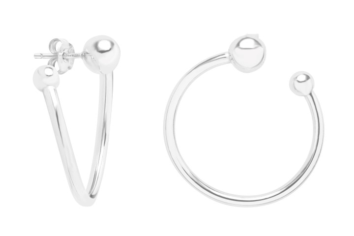 Pendiente plata 925 bolas presion 