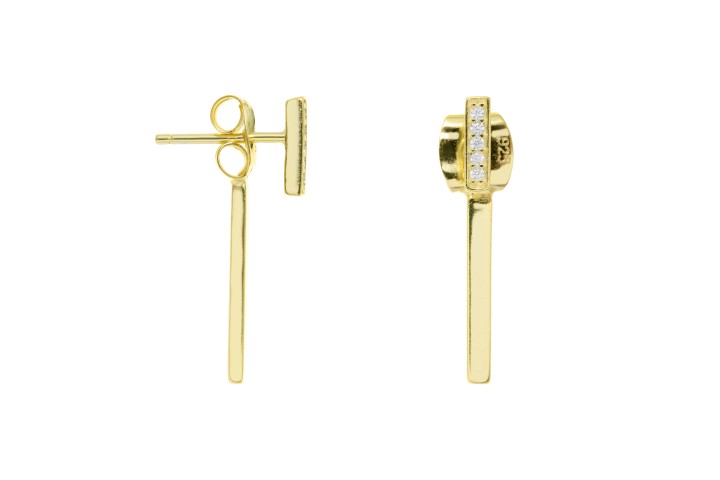 [090260002ZBL] Silver 925 earring cz (Gold plated)