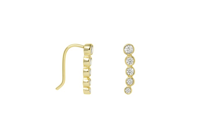 [090280002ZBL] Silver 925 earring cz (White, Gold plated)