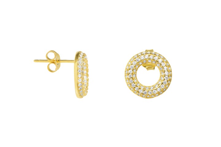 Pendiente plata 925 microsetting cz circulo 