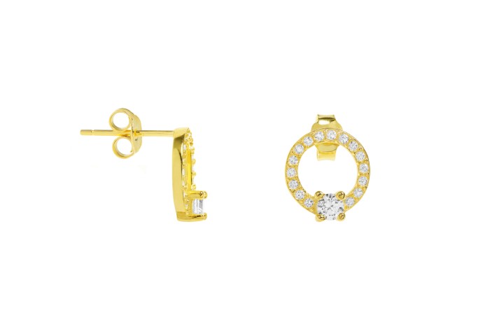 Pendiente plata 925 zirconita circulo 