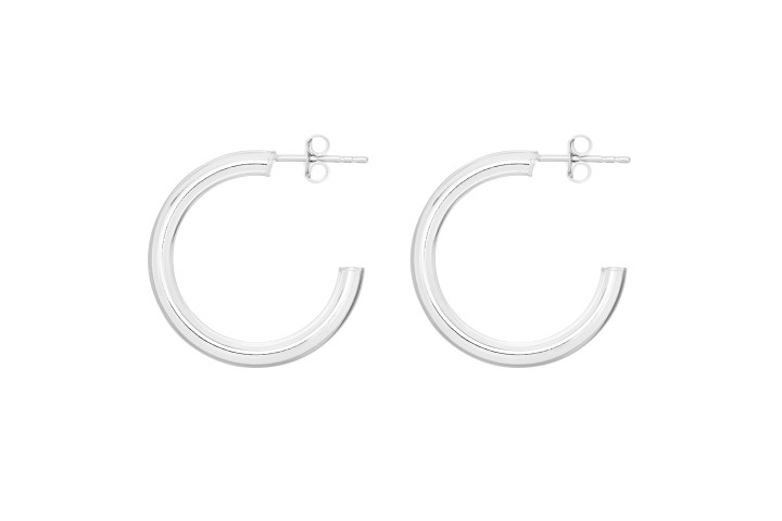 [0917910000PL] Pendiente aro tubo plata 925 presion 3mm (10MM, Plata)