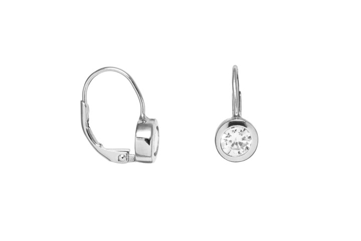 Pendiente plata 925 cz gancho frances 