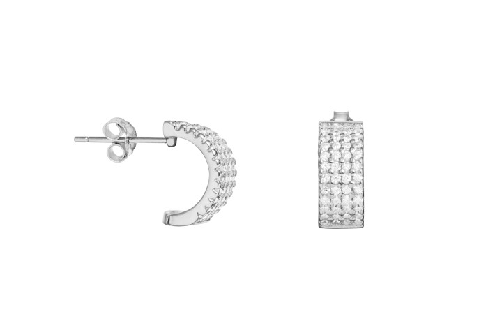 Pendiente plata 925 4 lineas cz presion 