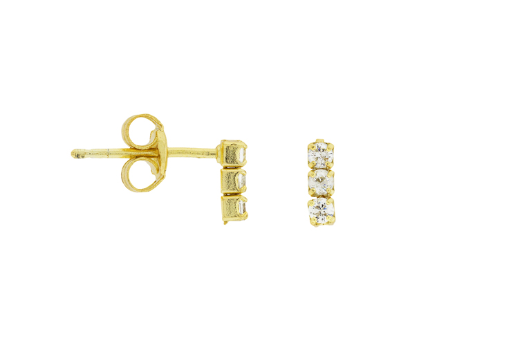 [093520002ZBL] Pendiente plata 925 tennis tres zirconitas  (Oro)