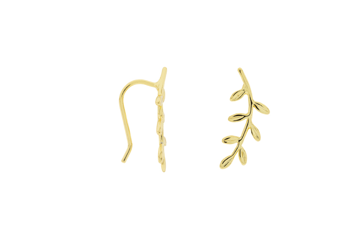 Silver 925 leaf earring