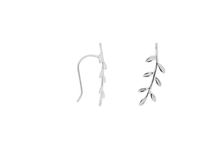 Pendiente plata 925 hojas trepador 