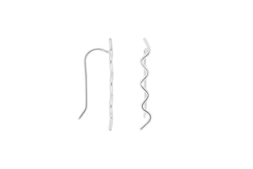 Pendiente plata 925 zig zag trepador 