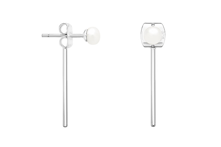 Pendiente plata 925 perla 5mm 