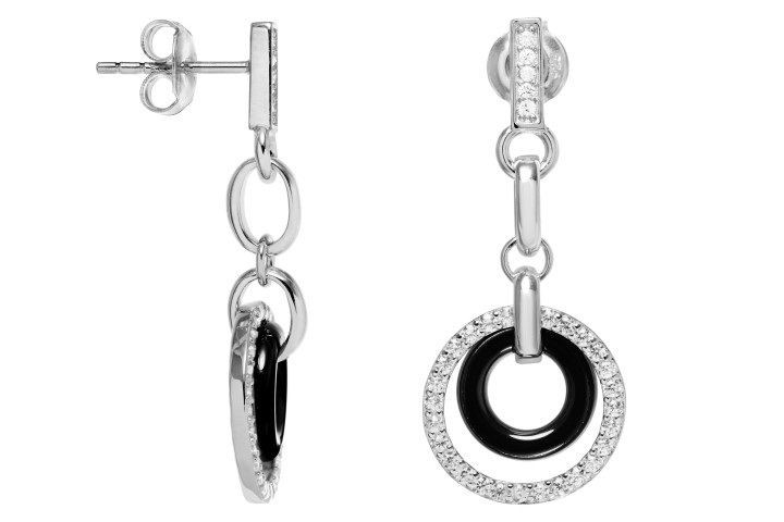 Pendiente plata 925 ceramica con zirconita 