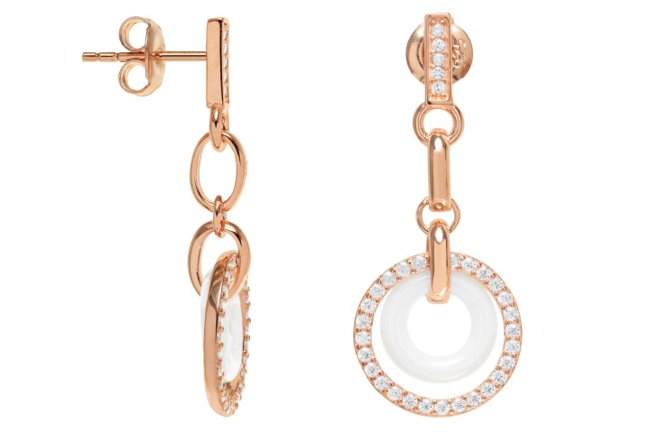 Pendiente plata 925 ceramica con zirconita 