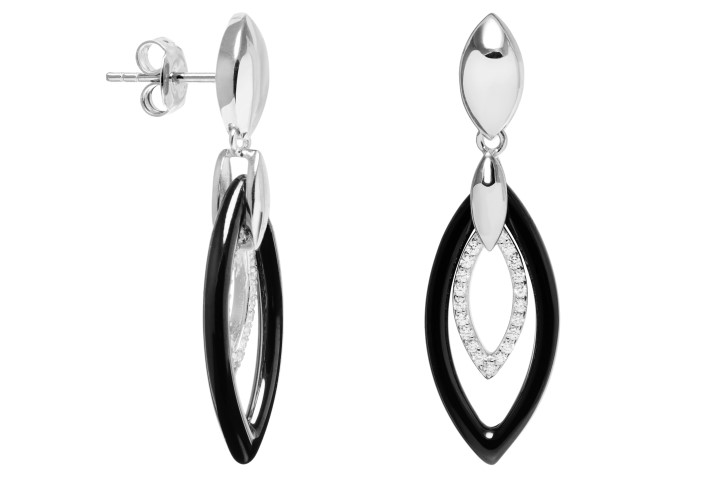 Pendiente plata 925 ceramica con zirconita 