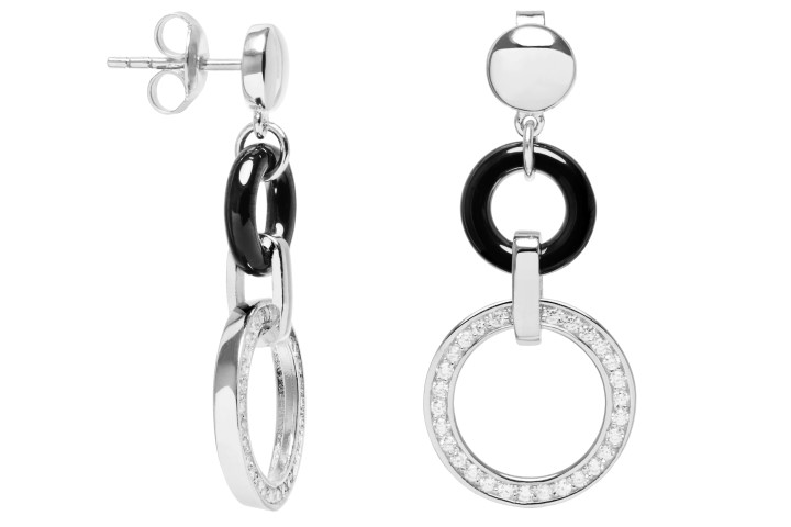 Pendiente plata 925 ceramica con zirconita 