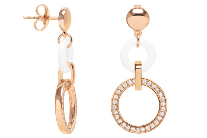 [095820003ZCB] Silver 925 ceramic cz earring (White, Rose gold plated)