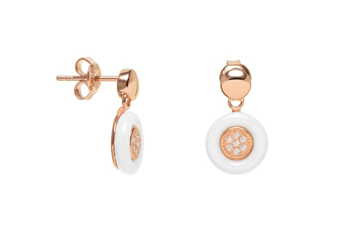 Pendiente plata 925 ceramica con zirconita 