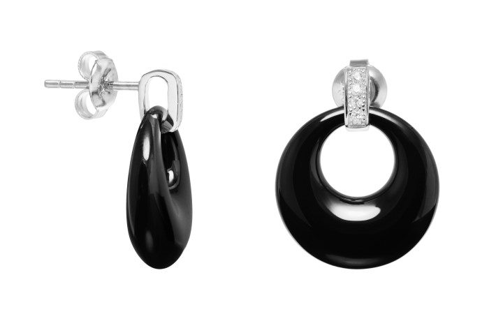 Pendiente plata 925 ceramica con zirconita 