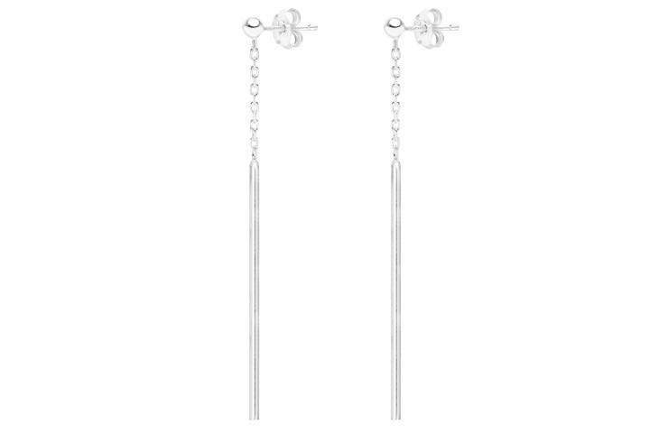 Pendiente plata 925 barra