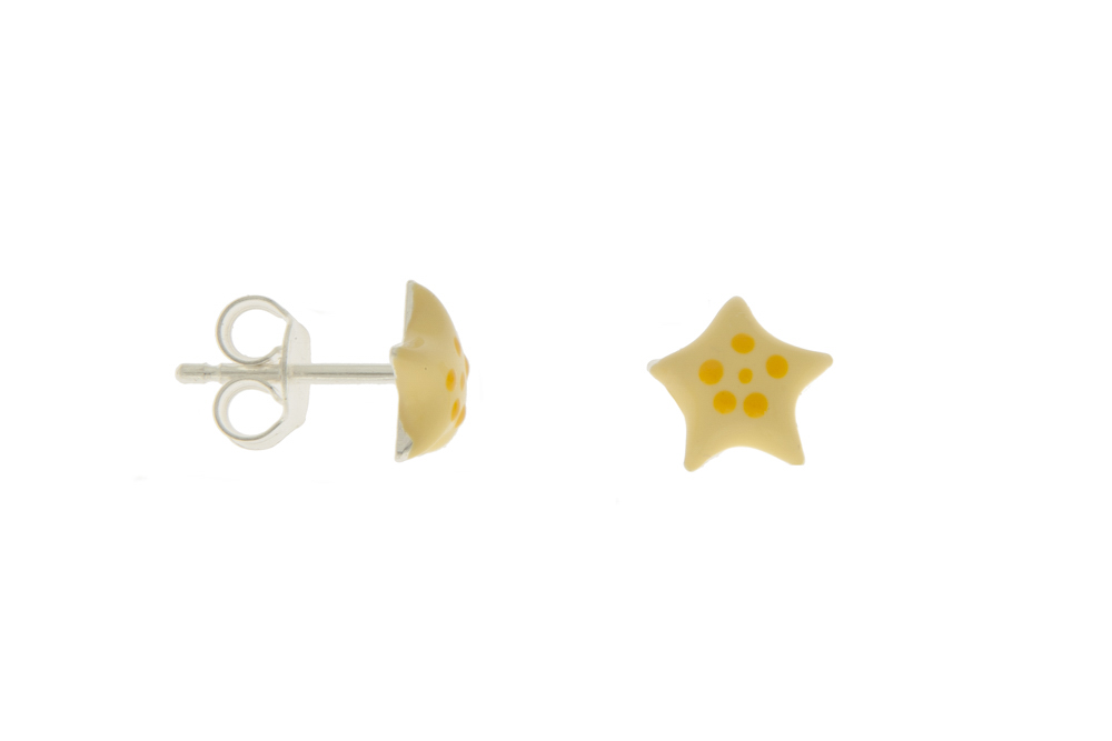 Pendiente plata 925 estrella esmaltada