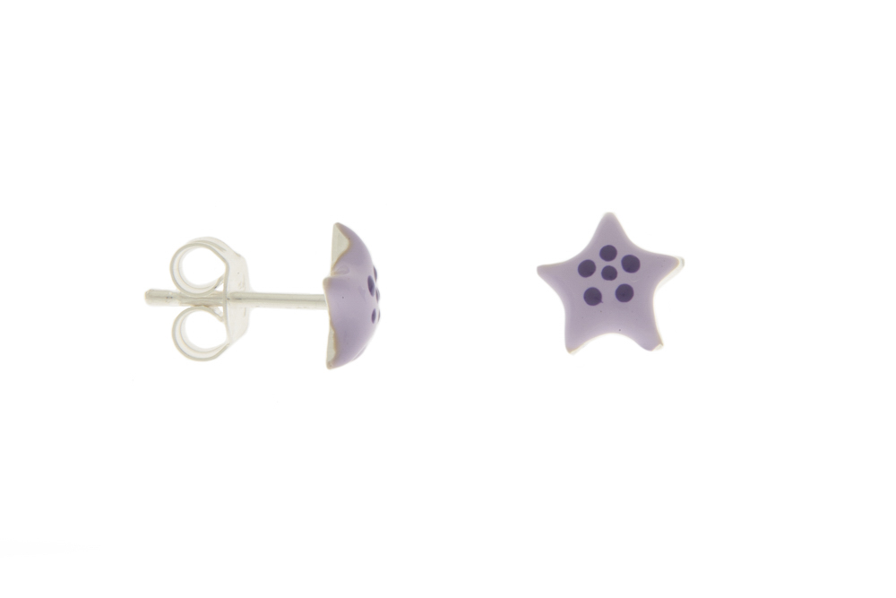 Silver 925 enamel star earring