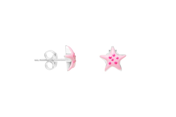Silver 925 enamel star earring