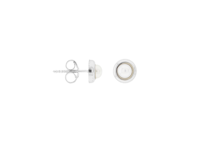 [097850301PBL] Silver earring fresh water pearl 5mm (3.00MM)