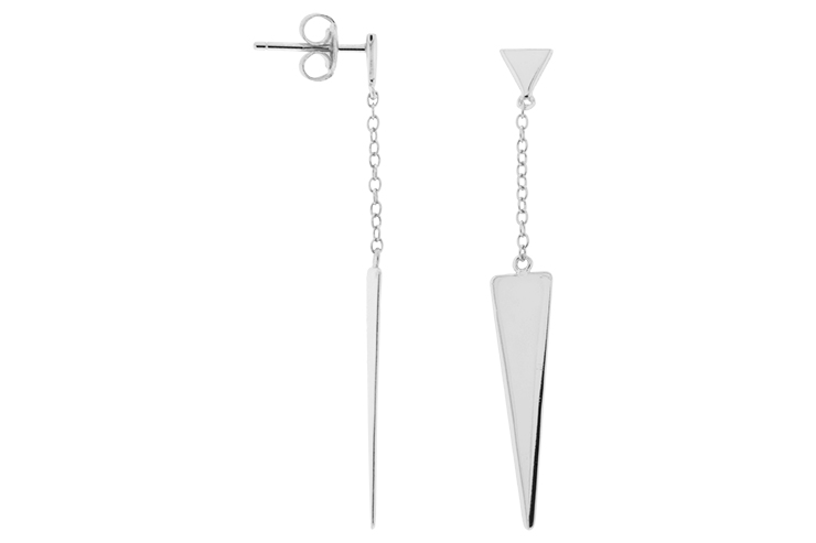 Silver 925 triangle earring