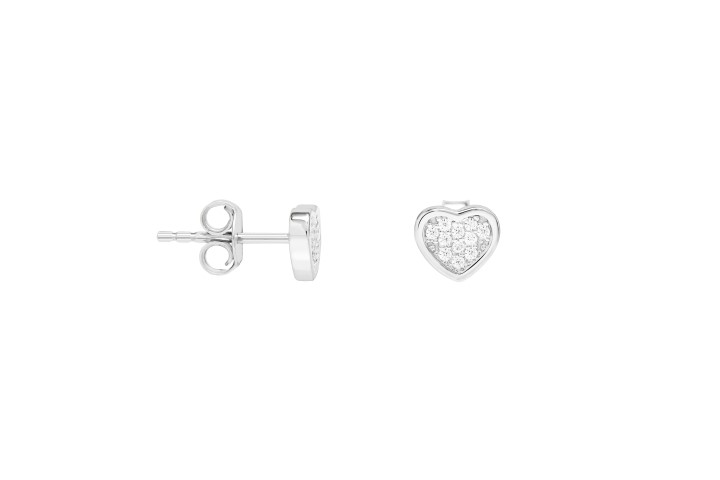 Silver 925 earring heart cz