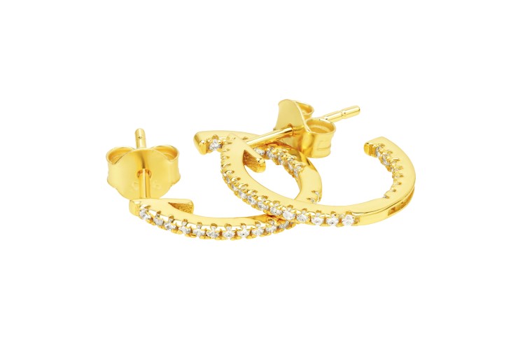 [100581502ZBL] Pendiente plata 925 criolla cz (15MM, Blanca, Oro)
