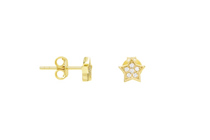 [100740002ZBL] Pendiente plata 925 con zirconita estrella  (Blanca, Oro)