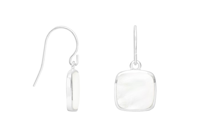 Pendiente plata 925 cuadrado gancho hippie 