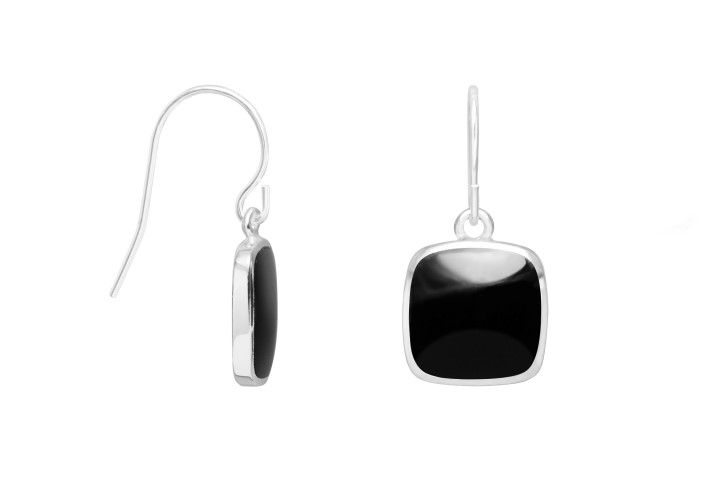 Pendiente plata 925 cuadrado gancho hippie 