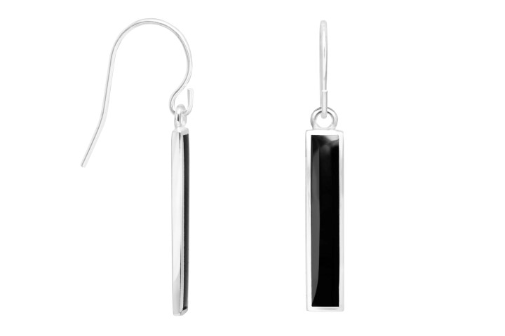 Pendiente plata 925 barra gancho hippie 
