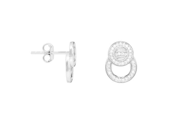 Pendiente plata 925 dos circulos cz 